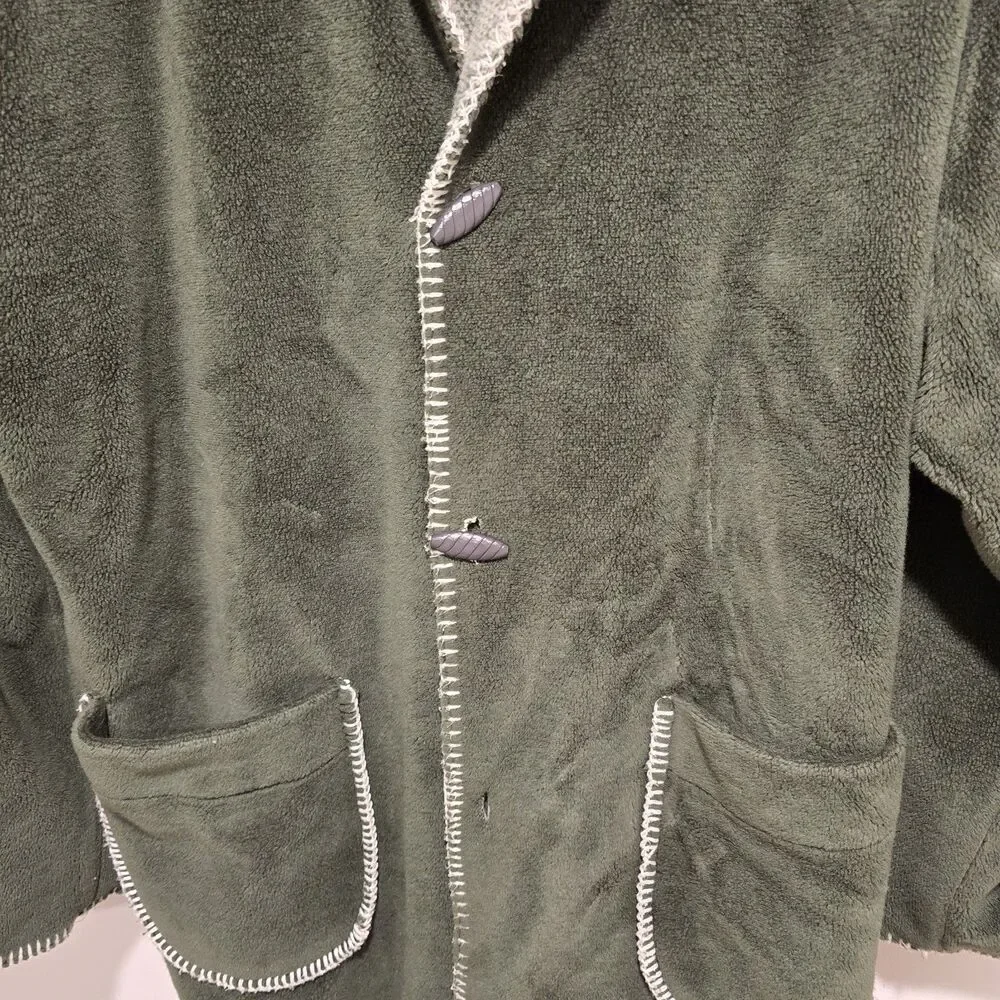 Vtg Quality Goods Canada Winter Nature Heavy Fleece Reversible Coat Jacket M/L - Picture 13 of 16